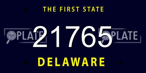 21765 Delaware License Plate