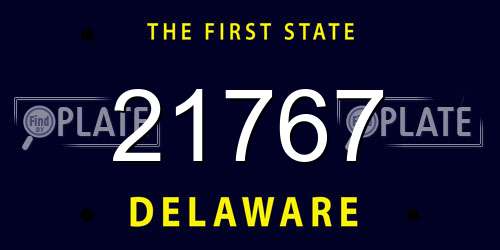 21767 Delaware License Plate
