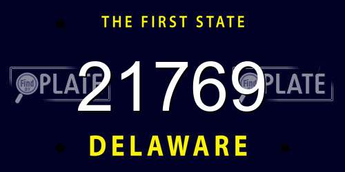 21769 Delaware License Plate