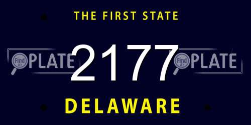 2177 Delaware License Plate