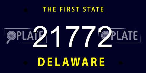 21772 Delaware License Plate