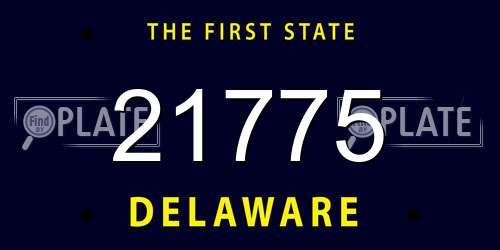 21775 Delaware License Plate