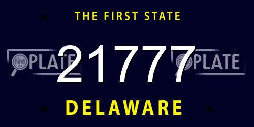 21777 Delaware License Plate