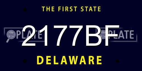 2177BF Delaware License Plate