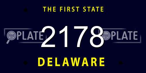 2178 Delaware License Plate