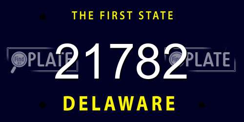 21782 Delaware License Plate