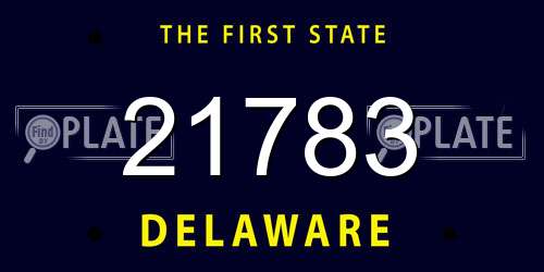 21783 Delaware License Plate