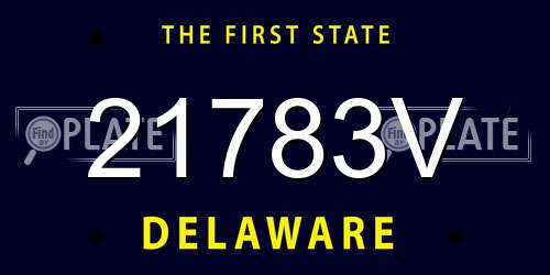 21783V Delaware License Plate