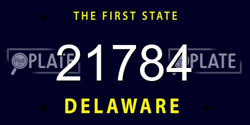21784 Delaware License Plate
