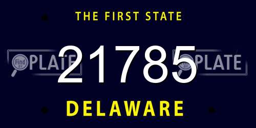 21785 Delaware License Plate
