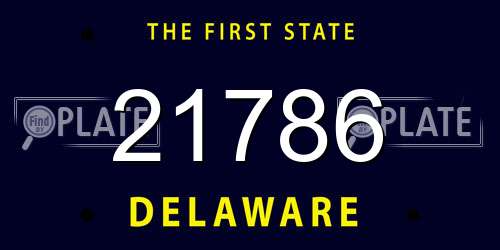 21786 Delaware License Plate