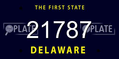 21787 Delaware License Plate