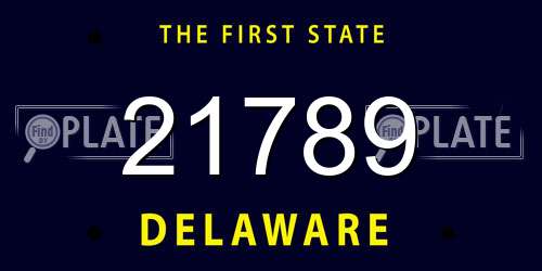21789 Delaware License Plate