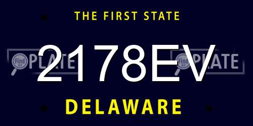 2178EV Delaware License Plate