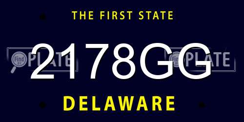 2178GG Delaware License Plate
