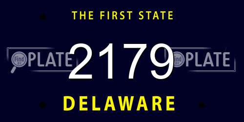 2179 Delaware License Plate