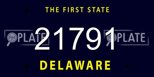 21791 Delaware License Plate
