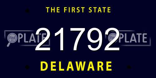 21792 Delaware License Plate