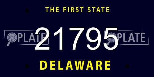 21795 Delaware License Plate