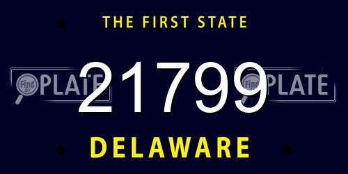 21799 Delaware License Plate