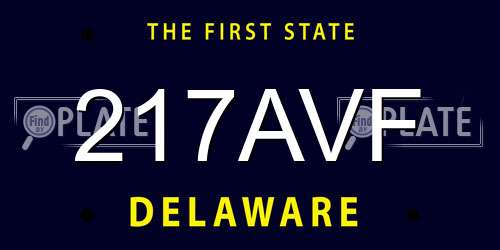 217AVF Delaware License Plate