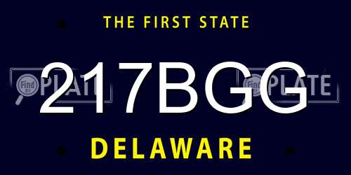 217BGG Delaware License Plate