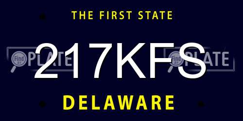 217KFS Delaware License Plate