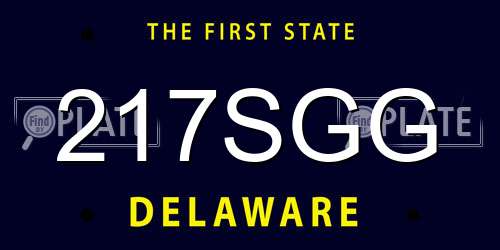 217SGG Delaware License Plate