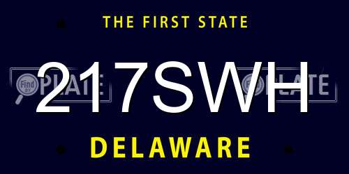 217SWH Delaware License Plate