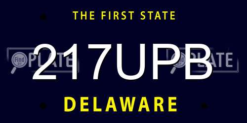 217UPB Delaware License Plate