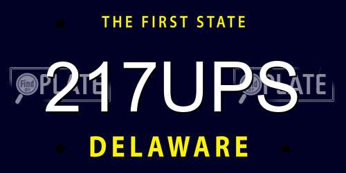 217UPS Delaware License Plate