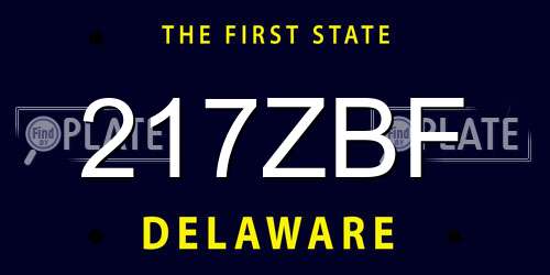 217ZBF Delaware License Plate