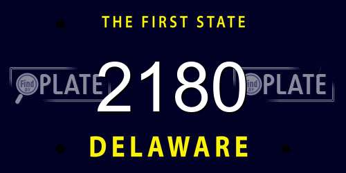 2180 Delaware License Plate