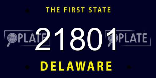 21801 Delaware License Plate