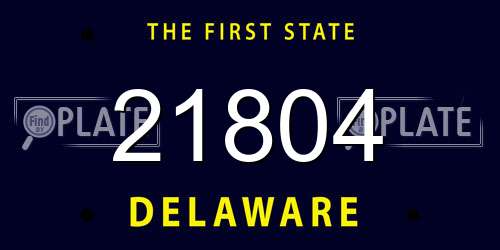 21804 Delaware License Plate