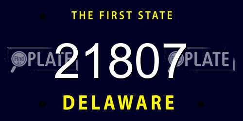 21807 Delaware License Plate