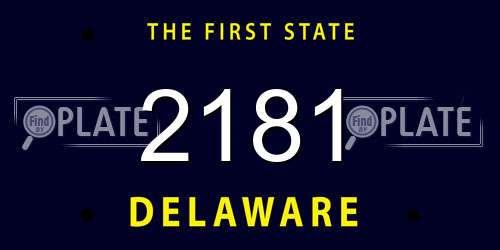 2181 Delaware License Plate
