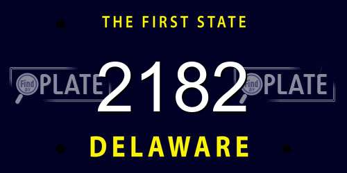 2182 Delaware License Plate