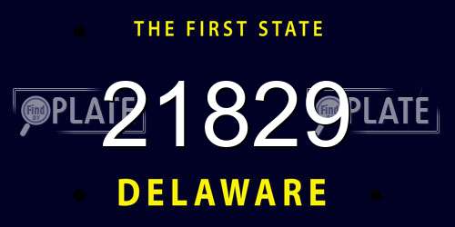 21829 Delaware License Plate