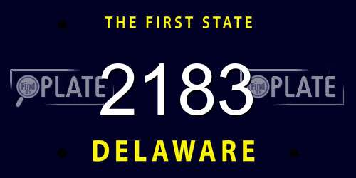 2183 Delaware License Plate