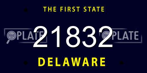 21832 Delaware License Plate