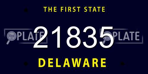 21835 Delaware License Plate