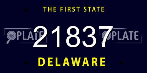 21837 Delaware License Plate