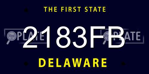2183FB Delaware License Plate