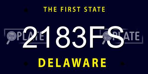 2183FS Delaware License Plate