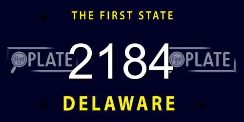 2184 Delaware License Plate