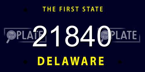 21840 Delaware License Plate