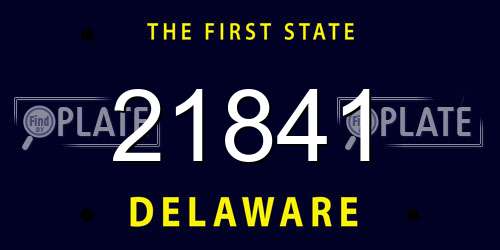 21841 Delaware License Plate