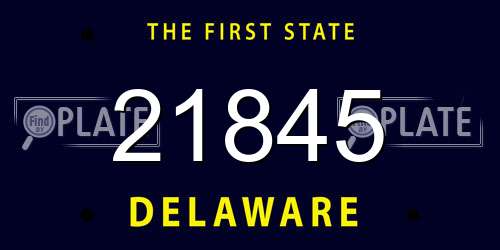 21845 Delaware License Plate