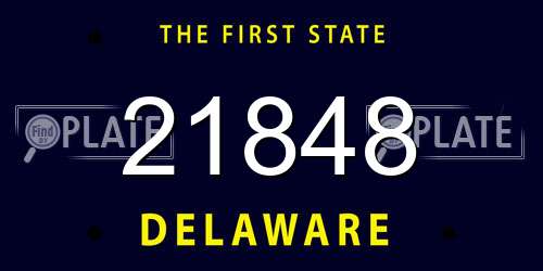 21848 Delaware License Plate